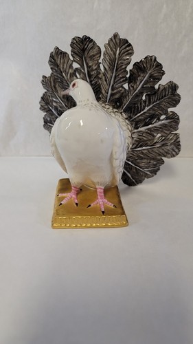 Nymphenburg Porcelain Peacock Dove Bird Figurine Porzellan Taube - Picture 10 of 13