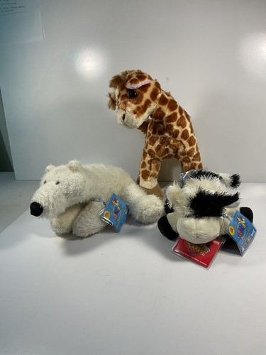 NEU! 3 WEBKINZ, GIRAFFE HM403, Eisbär HM116, KuhHS003, alle neu mit Etikett-Codes