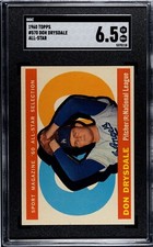 1960 Topps DON DRYSDALE All Star Los Angeles Dodgers #570 SGC 6.5 EX/NM+