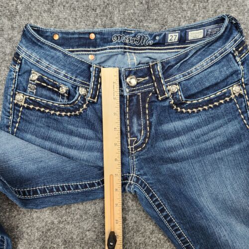 Miss Me Jeans Womens 27x32 Bootcut Dark Blue Stretch Denim Pants Western - Picture 11 of 15