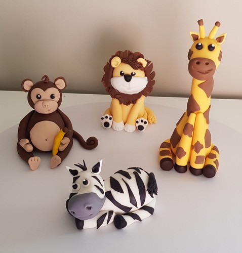 4xjungle/safari edible cake toppers and jungle leaves lion/monkey/ zebra/giraffe - Picture 10 of 11