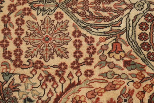Vintage Ivory/ Rust Floral Anatolian Turkish Rug 7x10 Handmade Room Size Rug - Picture 12 of 20
