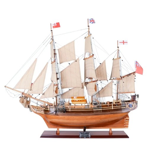 HMS Bounty New Tall Ship Model | Handcrafted Wooden Ship W/ Lifeboats & Anchors - Picture 11 of 20