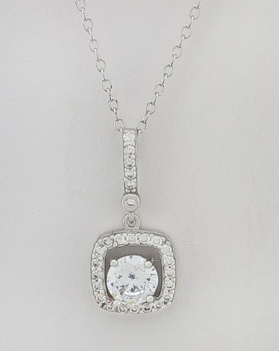 LAB CREATED 2.50 Cts WHITE SAPPHIRE EARRING & PENDANT SET .925 Silver - NWT - Picture 6 of 8