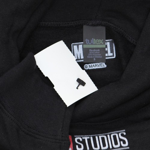 marvel Boys Studios Classic Logo Hoodie Hooded Sweatshirt Black S - Picture 4 of 4