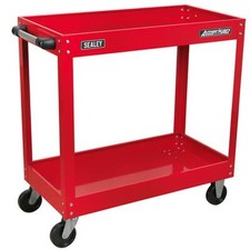 Sealey Workshop Trolley Cart 2-Level Heavy Duty Garage Equipment Wheel Shelf