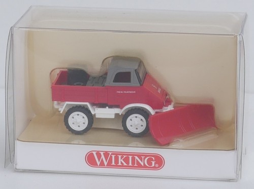 Wiking 861 07 28 Mercedes-Benz Unimog U 411 mit Faltdach & Schneepflug Feuerwehr - Bild 5 von 5