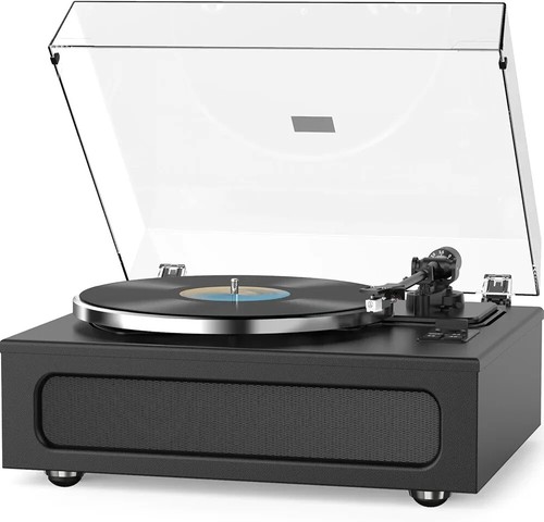 WOCKODER Vinyl Plattenspieler All-in-1 LP Turntable Einbau vier Lautsprecher HiF...