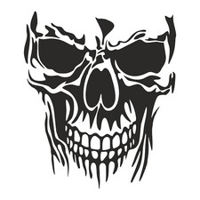 Aufkleber Totenkopf 60 x 70 cm Skull Dekor Auto Skelett Motorhaube Sticker A-20