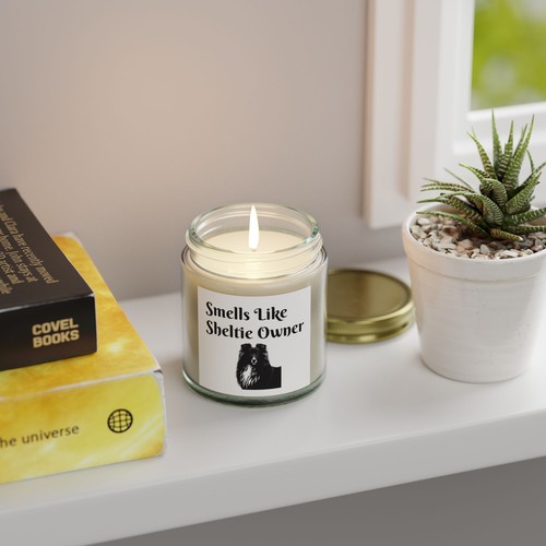 Smells Like Sheltie Owner - Vela perfumada - Amante de los perros 4 oz cera de albaricoque de coco - Imagen 8 de 25