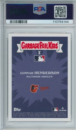 2023 Topps GPK X MLB secchio spazzatura bambini Gunnar Henderson RC STITCH / 199 PSA 9 - Foto 2 di 2