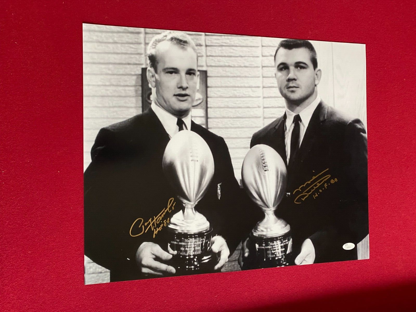 Mike Ditka Autographed Signed Paul Hornung (MVP) & (ROY), (JSA) 16x20 Photo w/ HOF Ins. 