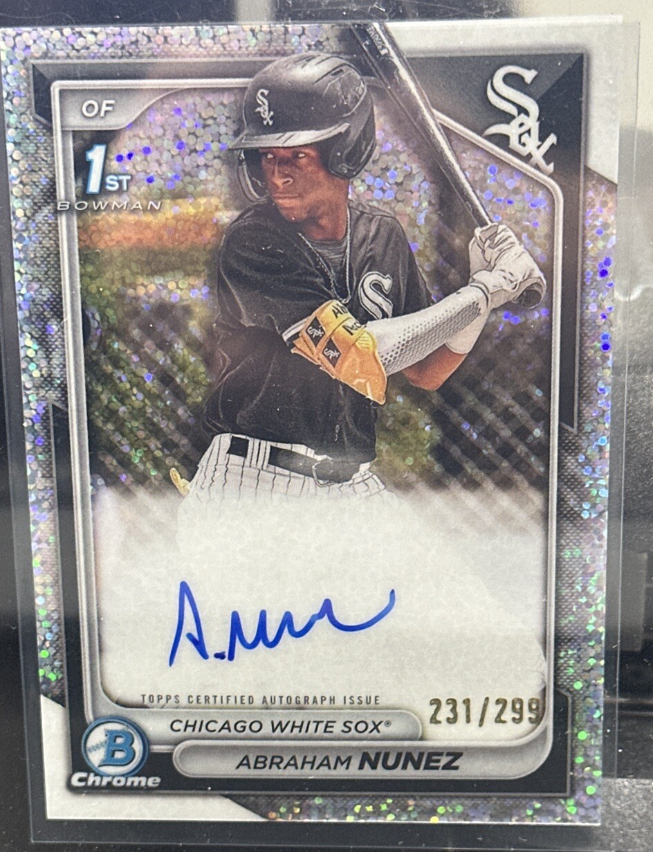 2024 Bowman Chrome Baseball 1st Speckle Refractor Auto Abraham Nunez /299