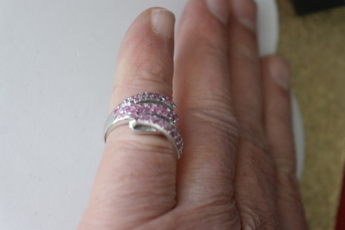 Anillo de lujo de plata esterlina 925 rojo rosa rubí rojo rico corte redondo de 1,5 mm talla 7,5 - Imagen 11 de 12