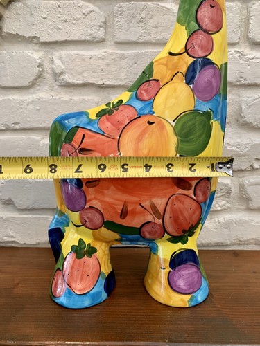 Turov Art Ceramics 24” Giraffe Fruit Design Limited Edition With Label - Picture 13 of 14