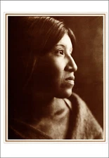 1976 Vintage Print Edward Curtis Cahuilla Woman Native Indigenous American Tribe