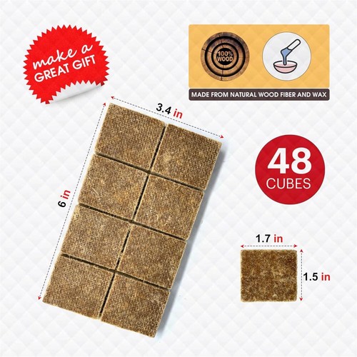 Fire Starter Pack of 144/48 Natural Fire Starters Cubes for Campfires, Charcoal - Picture 3 of 7