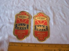 2 Vintage BELKNAP BLUE GRASS Labels LOUISVILLE KENTUCKY