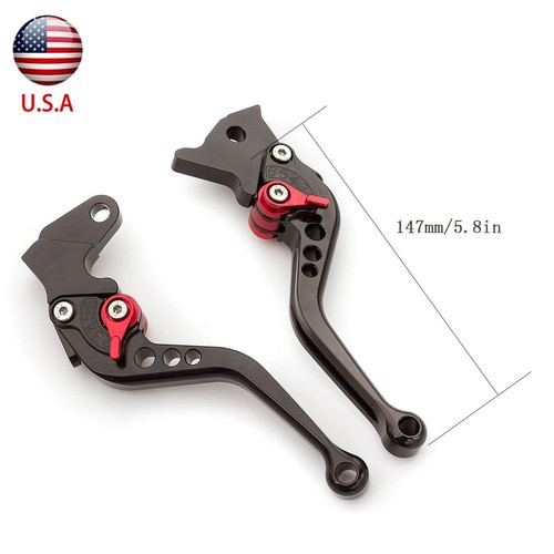 For Yamaha Raptor 700R YFM700R 2008-2023 2018 Brake Clutch Lever Grips CNC Short - Picture 3 of 12