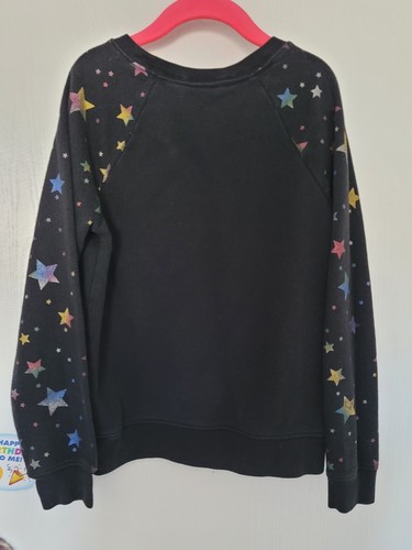 Athletic Works Girls Sz M (7-8) Black Multicolor Stars Print Sweater Sweatshirt - Picture 8 of 10