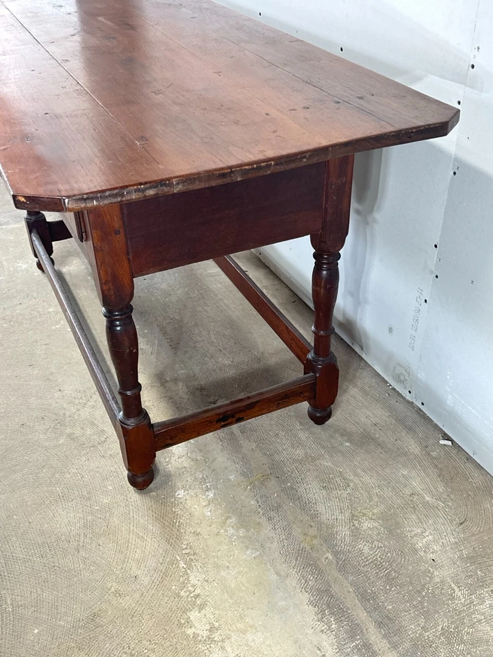 古董 William Mary 核桃农场桌 Pa 酒馆酒吧伸展器底座 18 世纪 — 第 4/4 张图片