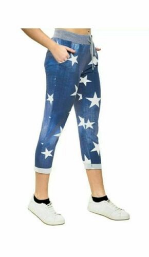 Pantaloni italiani donna donna stampa floreale casual magia jogging pantaloni - Foto 4 di 17