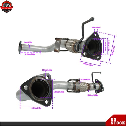 Front Flex Pipe + Catalytic Converter w/ Gasket For 1998-2002 Honda Accord 2.3L - Picture 5 of 14
