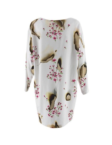 AW16 MOSCHINO COUTURE Jeremy Scott BURNT EFFECT FLORAL WHITE RAYON DRESS - Bild 4 von 12