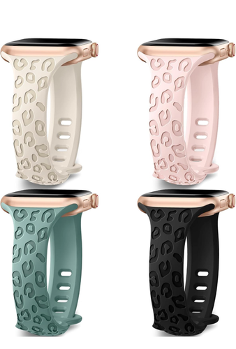 Leopard Engraved Bands Designed for Apple Watch Bands 42mm Set Of 4 Bands