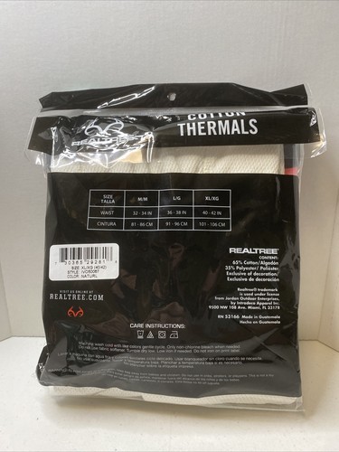 Realtree Men's Cotton Thermal bottom SIZE XL 40”-42” NEW - Picture 2 of 4