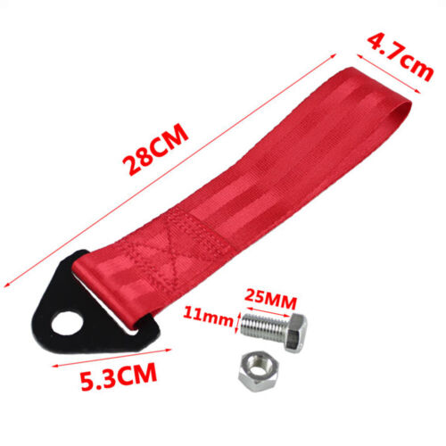 Universal JDM Racing Car Rear Tow Hook Trailer Ring Tow Strap For Honda Civic - Picture 5 of 25