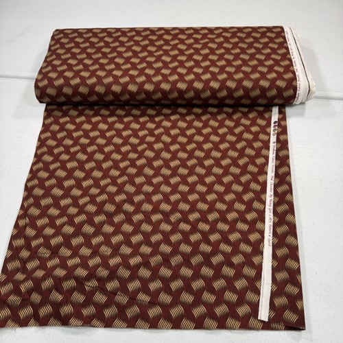 Vintage Windham Steppstoff braun Streifen Patches Platz Baumwolle 43x496 13,7 Jahre - Bild 3 von 8