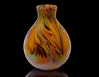Beautiful Vintage Murano Art Glass Freeform Bulbous Vase Vibrant Multi Colours
