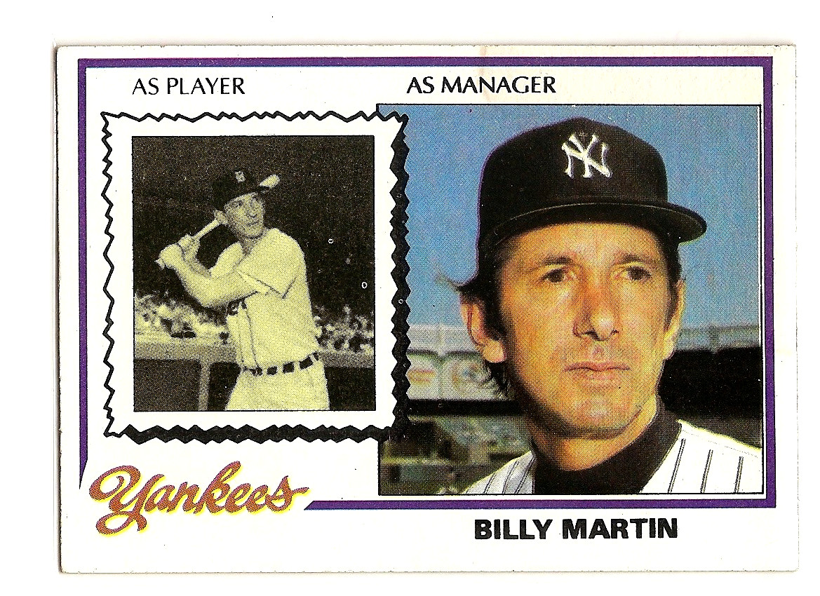 Billy Martin 1978 Topps Burger King New York Yankees #1 NM st
