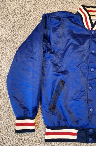 Vintage Headgear Classics Tune Squad Bugs Space Jam Bomber Satin Jacket Blue Size Lg - Bild 2 von 6