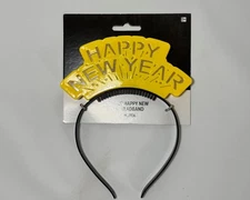 Light Up Happy New Year Multicolor Lights Glowing Headband By KBW Black Yellow