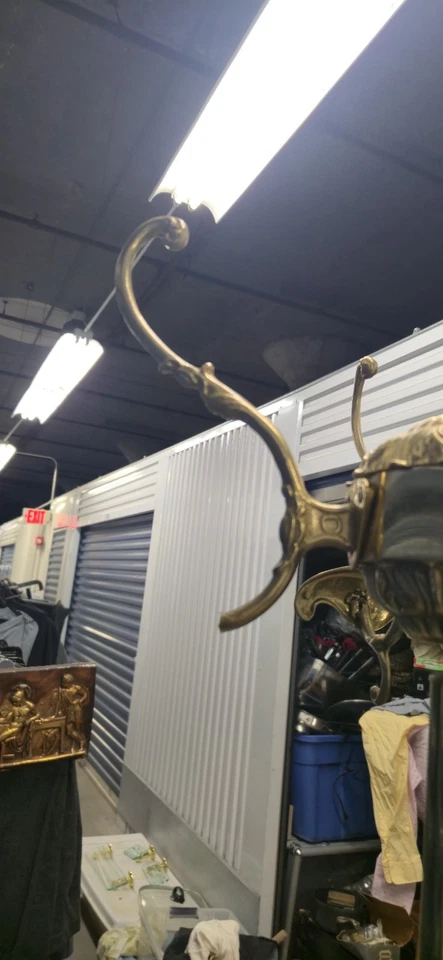 Perchero italiano vintage de latón macizo árbol de pasillo - cabeza de león patas - giratorio Foto 4 de 4