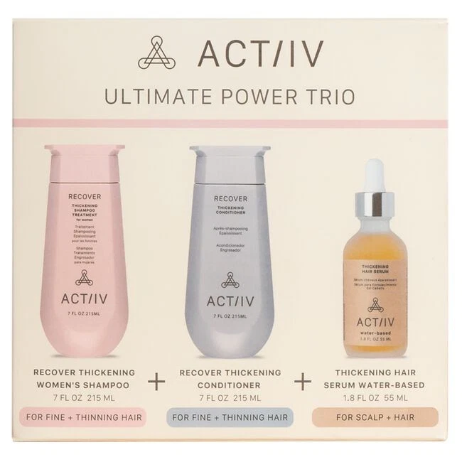 ACTIIV Recover Women's Trio Kit Shampoo/Conditioner/Hair Serum NEW