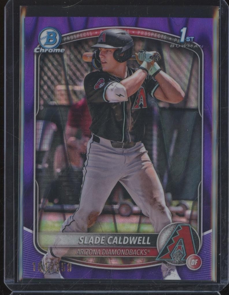 2025 Bowman Chrome SLADE CALDWELL RC 1st Purple RayWave Refractor /250 LH4