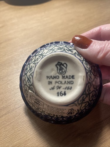 Polish Pottery Handmade Small Trinket/Ring Bowl. Boleslawiec Poland. NWT! - Picture 4 of 7