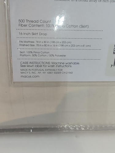 Charter Club Collection Damask Stripe King Bedskirt Natural Unbleached Dye Pima - Picture 9 of 12