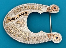 Vintage Arkansas Rodeo Assoc. Bareback Horse of the Finals Trophy Belt Buckle