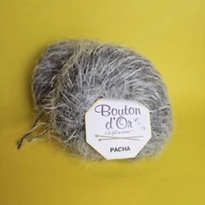 Yarn Pacha by Bouton D'Or Mohair Polyamide Wool 304 Lichen Gray Y16