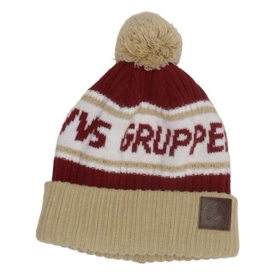 Royal Apparel, Bommelmütze, Größe: ONE SIZE, M41, Acryl, Beige/Rot/Weiß #Cvs