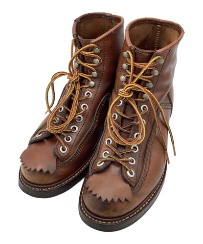 LONE WOLF Boots F0 1615 Leather Brown Carpenter Boots Size 7.5 - Picture 1 of 10