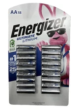 Energizer Ultimate Lithium AA 18 Batteries EXP: 12-2050 SEALED brand new