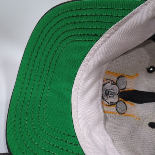 Vintage Disney Mickey Mouse M Hat Black Yellow Colorway Leather Strapback USA - Picture 9 of 11