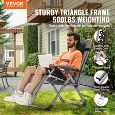 VEVOR Zero Gravity Chair 26" Zero Gravity Recliner Lounge Chair Indoor & Outdoor