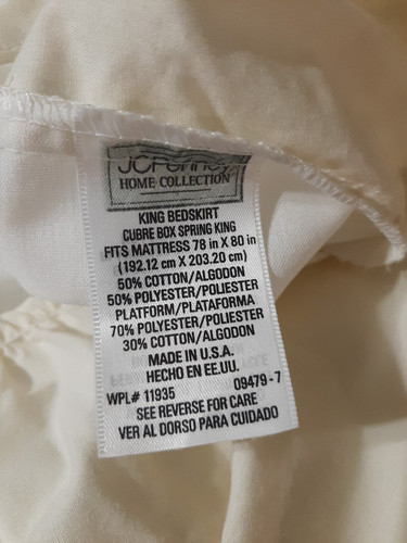 Gonna da letto king size JCP PENNEY avorio raccolta con volant antipolvere - Foto 1 di 3