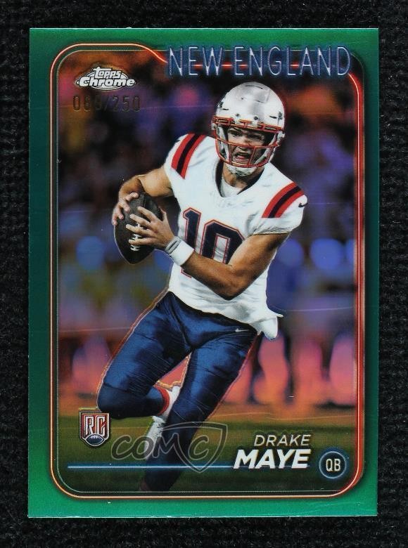 2024 Topps Chrome Rookies Teal Refractor 69/250 Drake Maye #203 Rookie RC